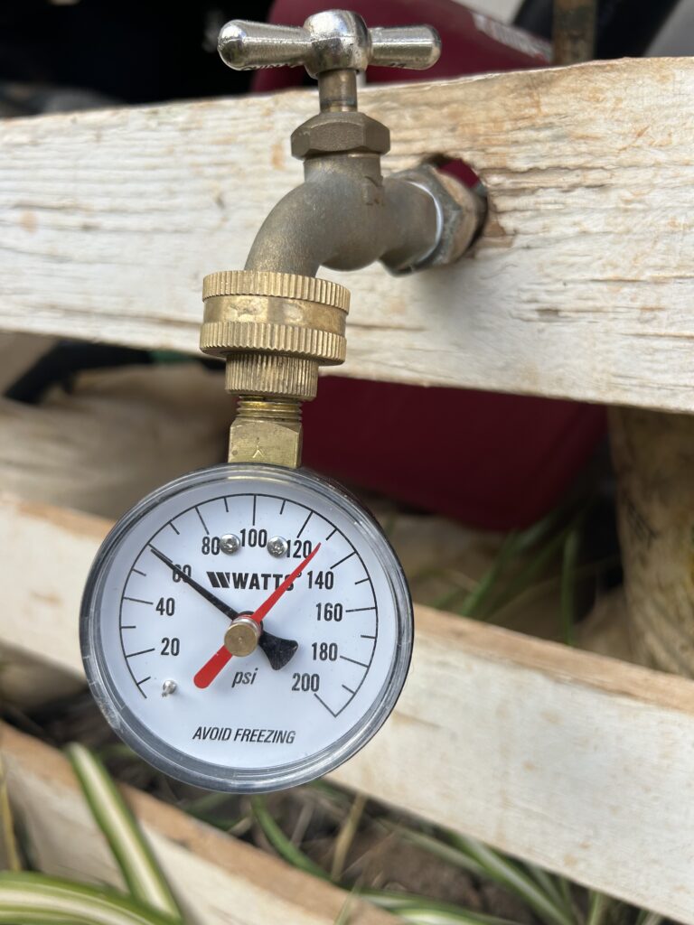 pressure test gauge for water testing